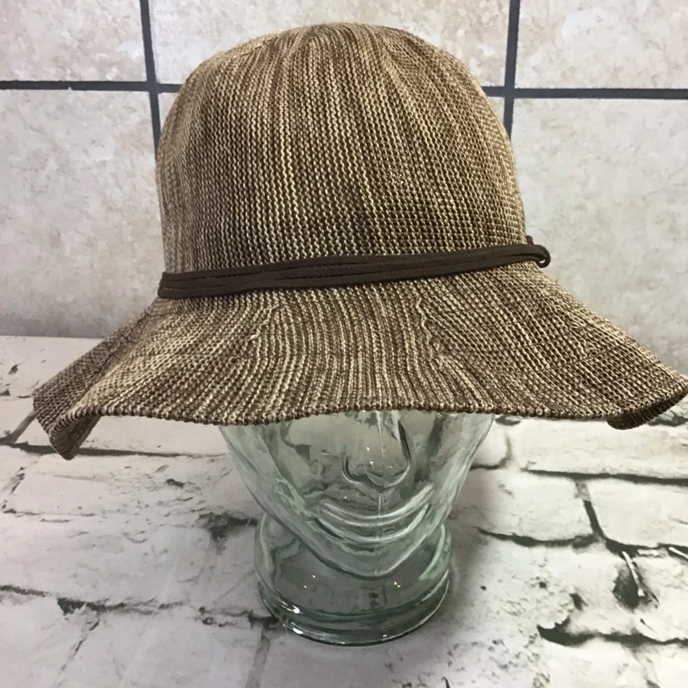 Olsenboye Hat Womens One Size Heather Brown Floppy Beach Sun Cap - Picture 2 of 6